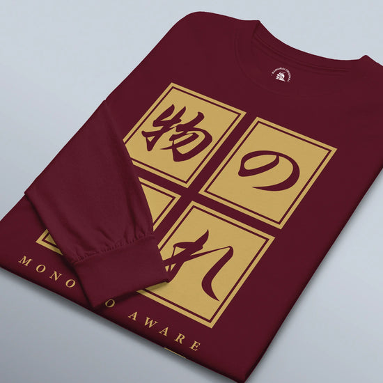 Mono No Aware Japanese Calligraphy Unisex Long Sleeve Tee - Samurai Original