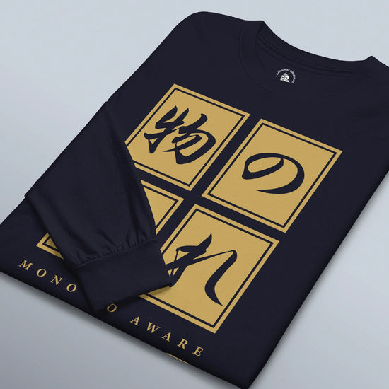 Mono No Aware Japanese Calligraphy Unisex Long Sleeve Tee - Samurai Original