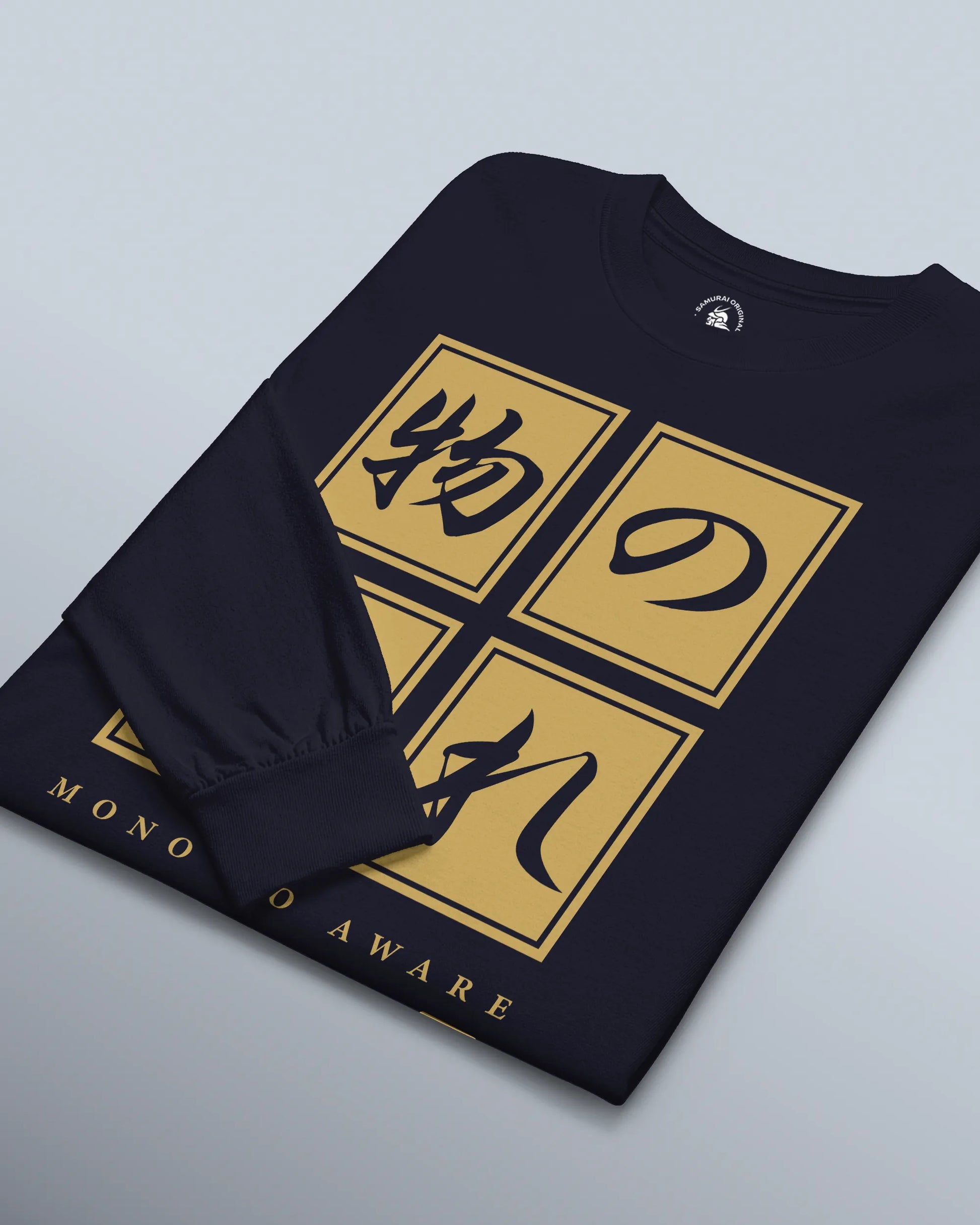 Mono No Aware Japanese Calligraphy Unisex Long Sleeve Tee - Samurai Original