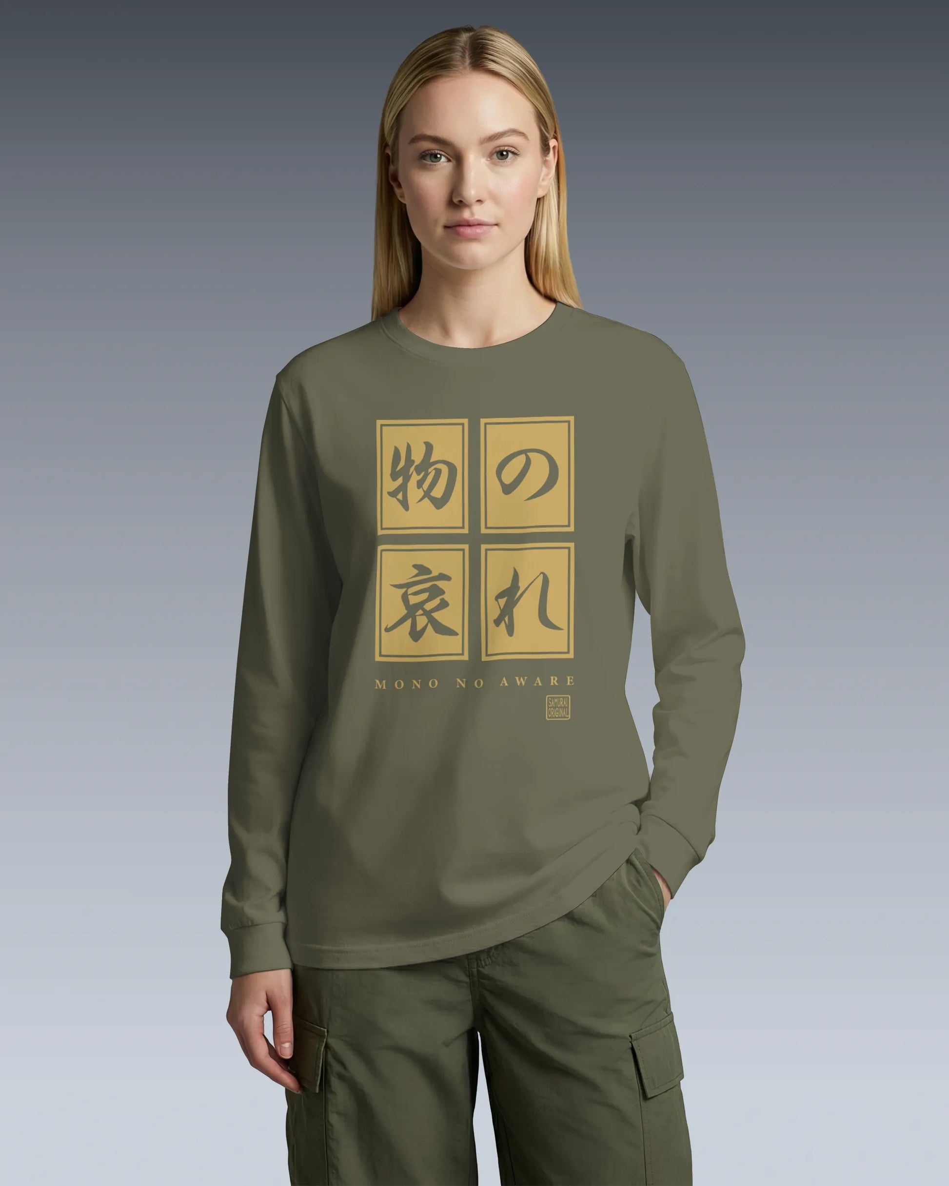 Mono No Aware Japanese Calligraphy Unisex Long Sleeve Tee - Samurai Original