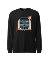 Moonlit Cats Ukiyo-e Unisex Long Sleeve Tee Black - Samurai Original