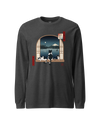 Moonlit Cats Ukiyo-e Unisex Long Sleeve Tee Dark Grey Heather - Samurai Original