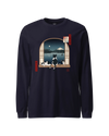 Moonlit Cats Ukiyo-e Unisex Long Sleeve Tee Navy - Samurai Original