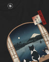 Moonlit Cats Ukiyo-e Unisex Long Sleeve Tee - Samurai Original