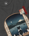 Moonlit Cats Ukiyo-e Unisex Long Sleeve Tee - Samurai Original