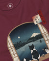 Moonlit Cats Ukiyo-e Unisex Long Sleeve Tee - Samurai Original
