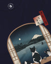 Moonlit Cats Ukiyo-e Unisex Long Sleeve Tee - Samurai Original