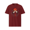 Moonlit Cranes Ukiyo-e Organic T-Shirt Burgundy - Samurai Original