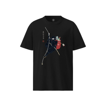 Ninja Santa Christmas Japanese Ukiyo-e Unisex Organic T-shirt
