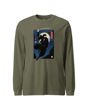 Ninja Japanese Ukiyo-e Unisex Long Sleeve Tee
