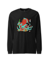 Octopus Sushi Japanese Ukiyo-e Unisex Long Sleeve Tee Black - Samurai Original