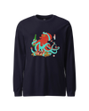 Octopus Sushi Japanese Ukiyo-e Unisex Long Sleeve Tee Navy - Samurai Original