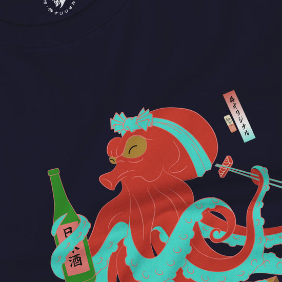 Octopus Sushi Japanese Ukiyo-e Unisex Long Sleeve Tee - Samurai Original