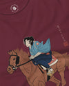 Onna Bugeisha Riding Horse Japanese Ukiyo-e Unisex Long Sleeve Tee