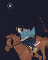 Onna Bugeisha Riding Horse Japanese Ukiyo-e Unisex Long Sleeve Tee