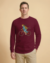 Onna Musha Riding Bicycle Japanese Ukiyo-e Unisex Long Sleeve Tee - Samurai Original