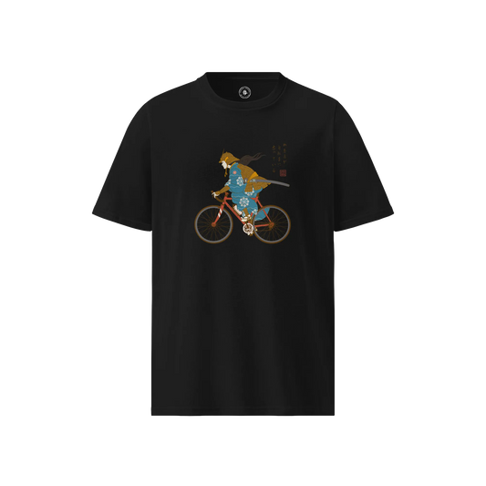 Onna Musha Bicycle Ukiyo-e Unisex organic t-shirt