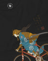 Onna Musha Riding Bicycle Japanese Ukiyo-e Unisex Long Sleeve Tee - Samurai Original