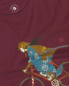 Onna Musha Riding Bicycle Japanese Ukiyo-e Unisex Long Sleeve Tee - Samurai Original