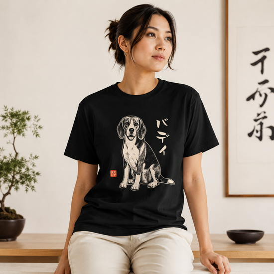 Personalized Japanese Pet Portrait Classic Organic T-Shirt - Samurai Original