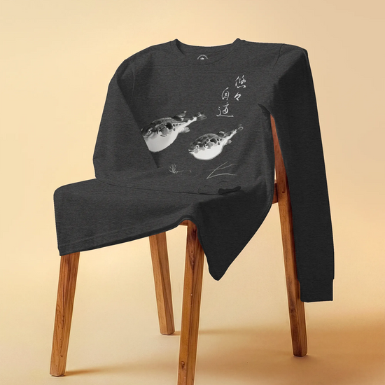 Pufferfish Sumi-e Unisex Long Sleeve Tee - Samurai Original