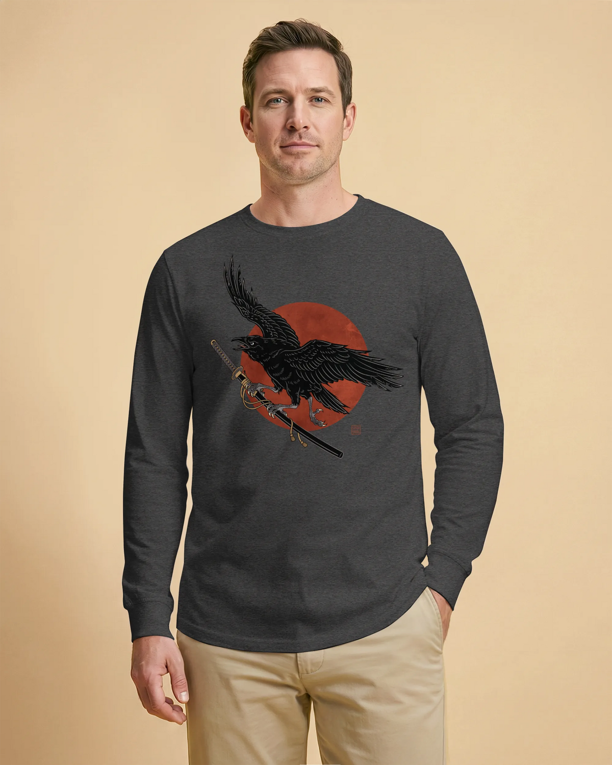 Ronin Raven Unisex Long Sleeve Tee - Samurai Original