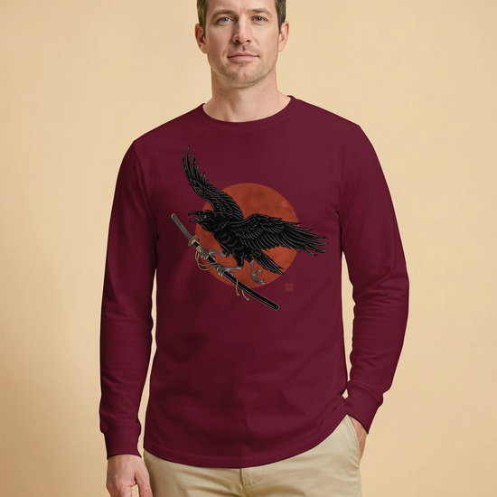 Ronin Raven Unisex Long Sleeve Tee - Samurai Original