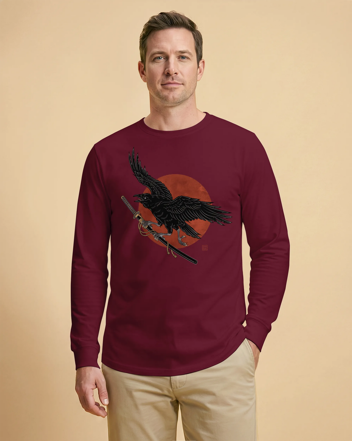 Ronin Raven Unisex Long Sleeve Tee - Samurai Original
