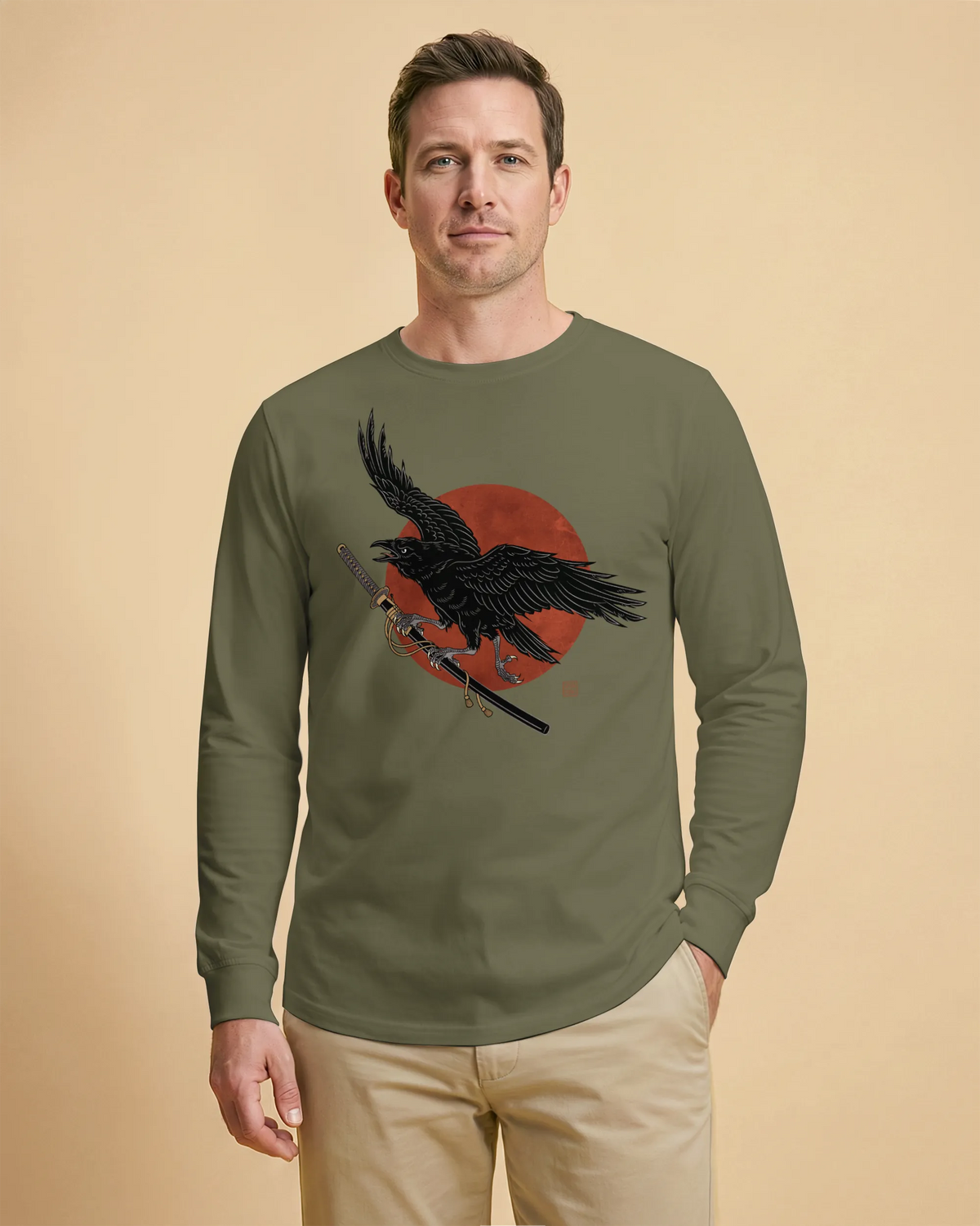 Ronin Raven Unisex Long Sleeve Tee - Samurai Original