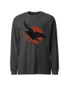 Ronin Raven Unisex Long Sleeve Tee Dark Grey Heather - Samurai Original