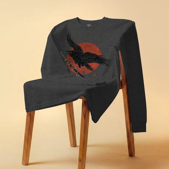 Ronin Raven Unisex Long Sleeve Tee - Samurai Original