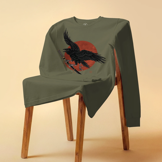 Ronin Raven Unisex Long Sleeve Tee - Samurai Original
