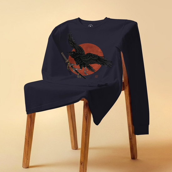 Ronin Raven Unisex Long Sleeve Tee - Samurai Original