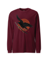 Ronin Raven Unisex Long Sleeve Tee Maroon - Samurai Original