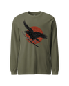 Ronin Raven Unisex Long Sleeve Tee Military Green - Samurai Original