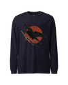 Ronin Raven Unisex Long Sleeve Tee Navy - Samurai Original