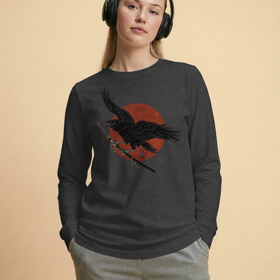 Ronin Raven Unisex Long Sleeve Tee - Samurai Original