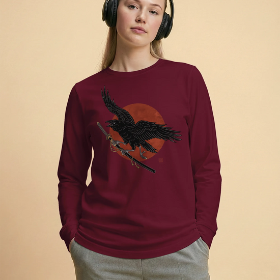 Ronin Raven Unisex Long Sleeve Tee - Samurai Original