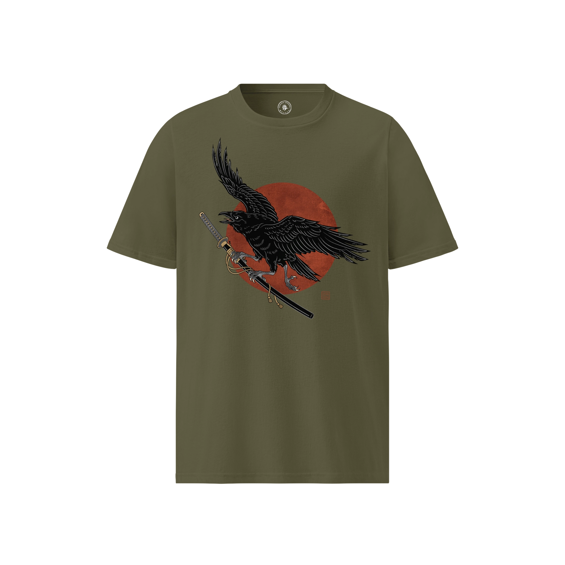 Ronin Raven Organic T-shirt Khaki - Samurai Original