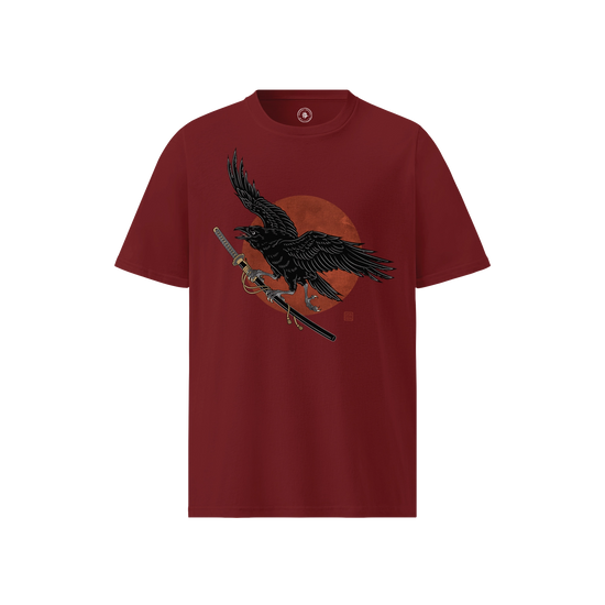 Ronin Raven Organic Cotton T-Shirt - EU Edition Burgundy - Samurai Original