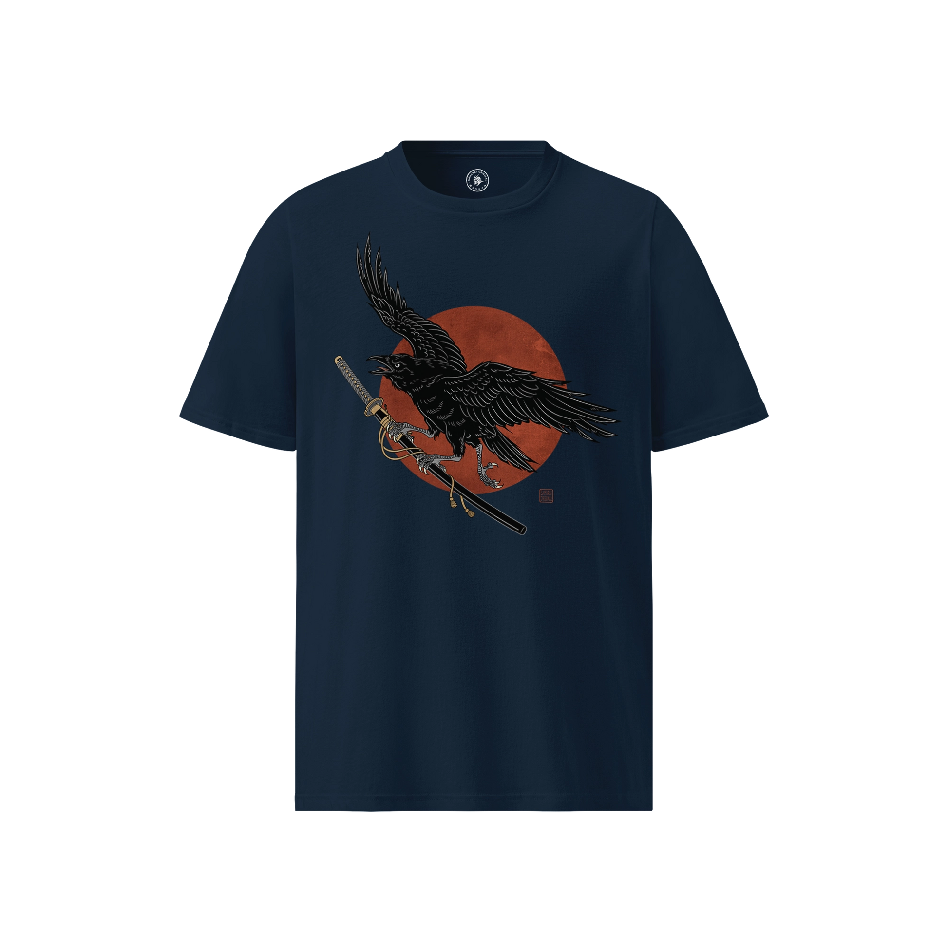 Ronin Raven Organic T-shirt French Navy - Samurai Original