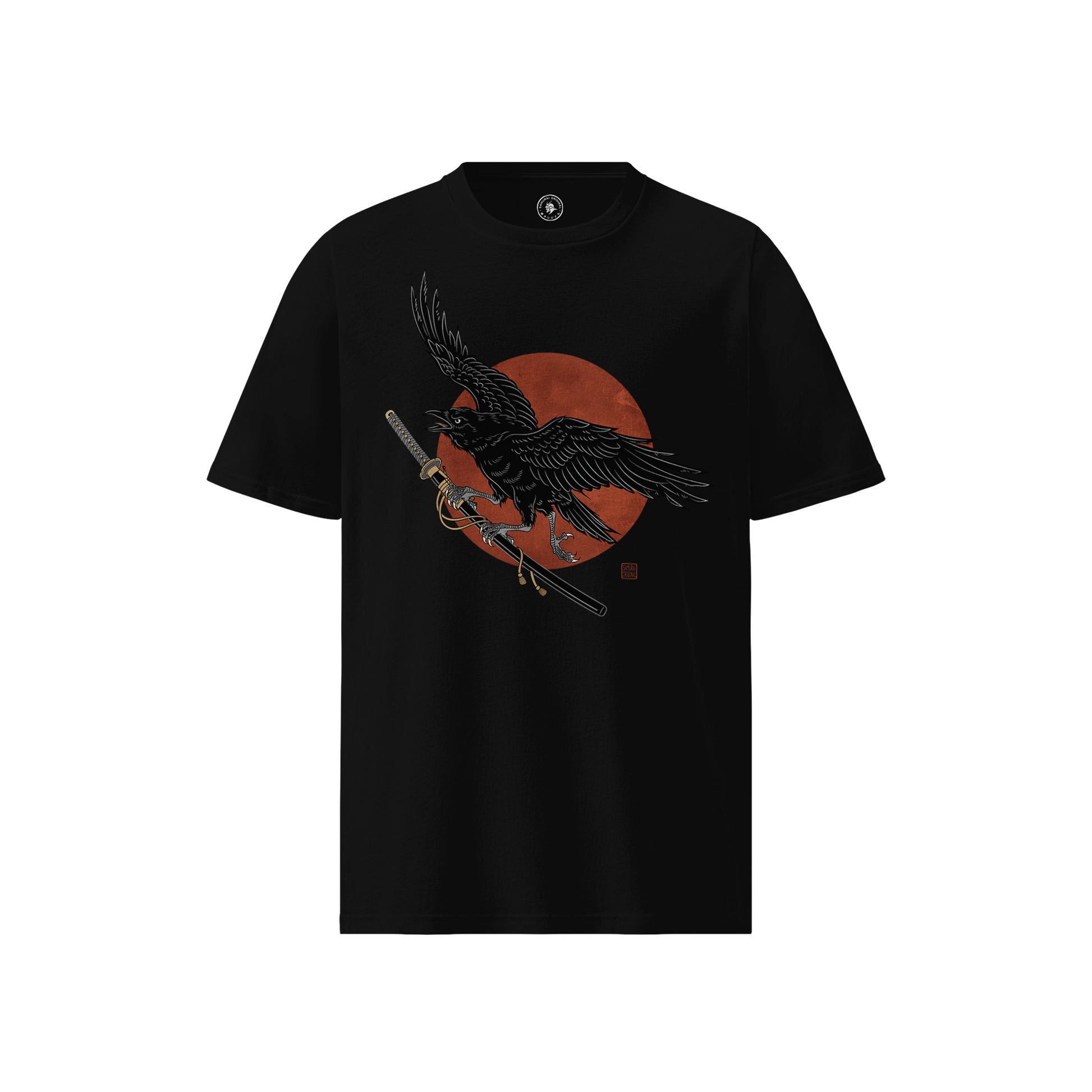 Ronin Raven Organic T-shirt Black - Samurai Original