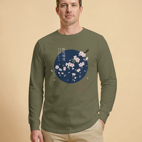 Sakura Blossom Ukiyo-e Unisex Long Sleeve Tee - Samurai Original