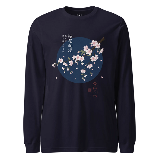 Sakura Blossom Ukiyo-e Unisex Long Sleeve Tee - Samurai Original
