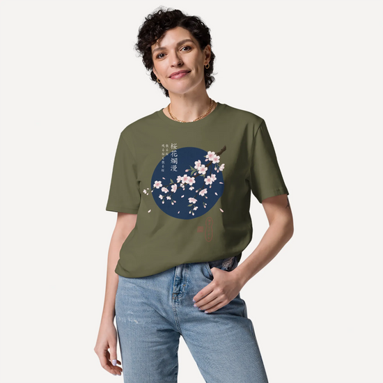 Sakura Blossom Ukiyo-e Organic T-Shirt - Samurai Original