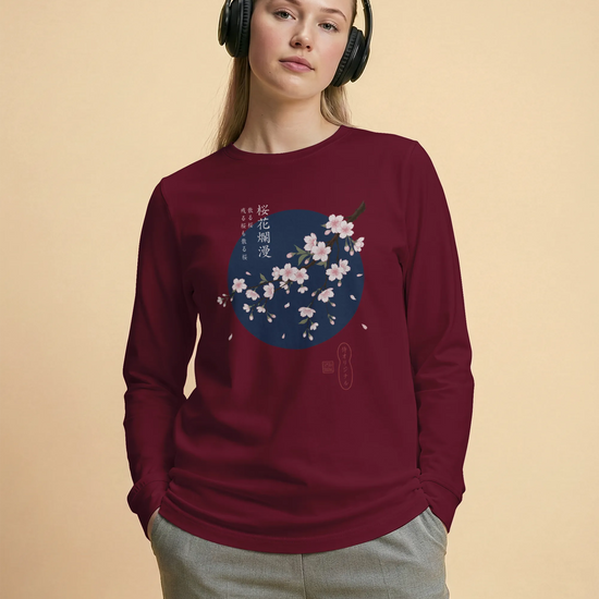 Sakura Blossom Ukiyo-e Unisex Long Sleeve Tee - Samurai Original