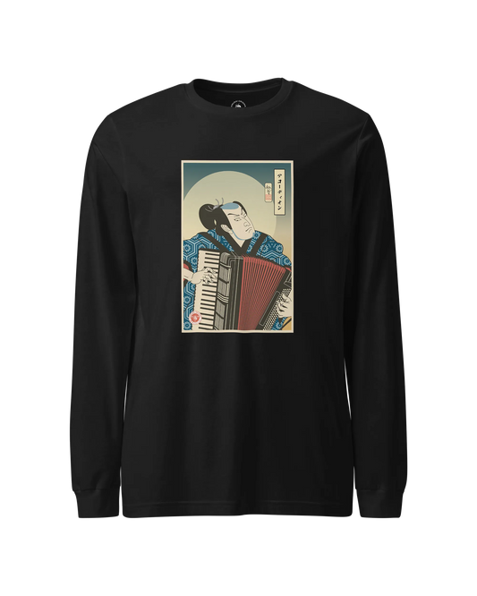 Samurai Accordion Music Ukiyo-e Unisex Long Sleeve Tee