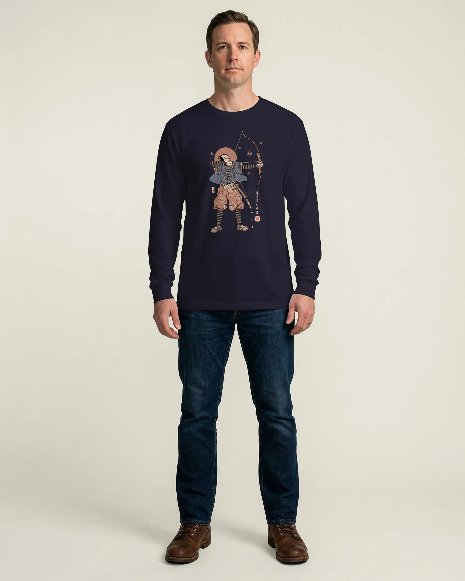 Samurai Archer Ukiyo-e Unisex Long Sleeve Tee - Samurai Original
