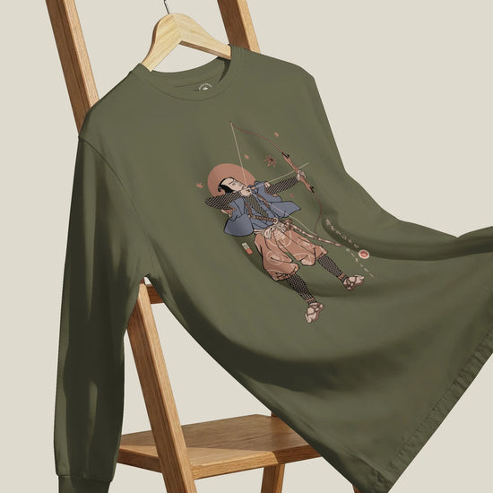 Samurai Archer Ukiyo-e Unisex Long Sleeve Tee - Samurai Original