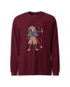 Samurai Archer Ukiyo-e Unisex Long Sleeve Tee Maroon - Samurai Original